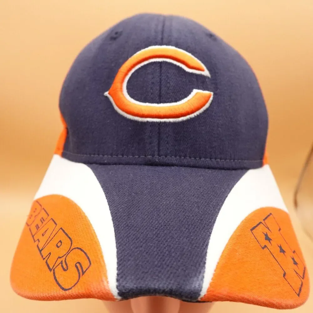 Chicago Bears Hat Cap Strap Back One Size Navy Orange White NFL Football Mens